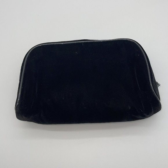 Chanel Parfums Black Velvet Travel Case Makeup Toiletry Bag 9x6" - Picture 5 of 12